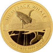 Australia 25 Dollars (Humpback Whale) HUMPBACK WHALE P WR 2023 1/4 OZ 9999 GOLD coin reverse
