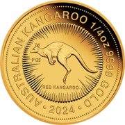 Australia 25 Dollars Iconic Red Kangaroo 2024 P125 in set RED KANGAROO P125 AUSTRALIAN KANGAROO 1/4 OZ 9999 GOLD 2024 coin reverse Australia 25 Dollars Iconic Red Kangaroo 2024 P125 in set RED KANGAROO P125 AUSTRALIAN KANGAROO 1/4 OZ 9999 GOLD 2024 coin reverse