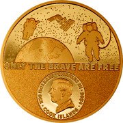 Cook Islands 250 Dollars Astronaut 2024  Proof ONLY THE BRAVE ARE FREE 250 DOLLARS CHARLES III 2024 DT COOK ISLANDS coin obverse