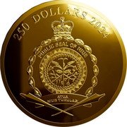 Niue 250 Dollars Ocean Five. Orca 2024 ʟEᴠ 250 DOLLARS 2024 PUBLIC SEAL OF NIUE ATUA NIUE TUKULAGI coin obverse