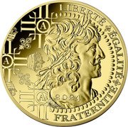 France 250 Euro The Louis d'Or 2024  In sets LIBERTÉ ÉGALITÉ FRATERNITÉ 2024 coin reverse