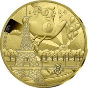 France 250 Euro (The Mascot and the Eiffel Tower) PARIS 2024 PARIS 2024 coin reverse