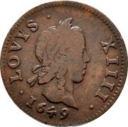 France 3 Deniers (Essai. Type 3. Louis XIV) LOVYS XIIII 1649 coin obverse