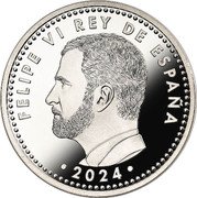 Spain 40 Euro (Felipe VI Proclamation) FELIPE VI REY DE ESPAÑA 2024 coin obverse Spain 40 Euro (Felipe VI Proclamation) FELIPE VI REY DE ESPAÑA 2024 coin obverse