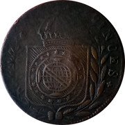 Brazil 40 Reis (Pedro I) KM# 364.2a PETRUS.I.D.G.CONST.IMP.ET.PERP.BRAS.DEF 40 1826 G coin obverse Brazil 40 Reis (Pedro I) KM# 364.2a PETRUS.I.D.G.CONST.IMP.ET.PERP.BRAS.DEF 40 1826 G coin obverse