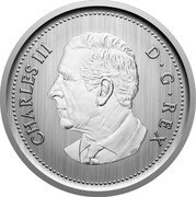 Canada 5 Cents (Charles III Specimen) CHARLES III D G REX SR coin obverse Canada 5 Cents (Charles III Specimen) CHARLES III D G REX SR coin obverse