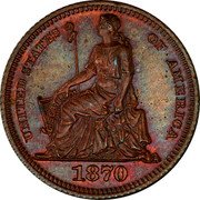 USA 5 Cents (Liberty Half Disme Pattern) UNITED STATES OF AMERICA LIBERTY 1870 coin obverse USA 5 Cents (Liberty Half Disme Pattern) UNITED STATES OF AMERICA LIBERTY 1870 coin obverse