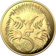 Australia 5 Cents (Memorial. Echidna) SD 5 coin reverse Australia 5 Cents (Memorial. Echidna) SD 5 coin reverse