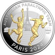 Australia 5 Dollars Australian Paralympic Team 2024  Proof AUSTRALIAN PARALYMPIC TEAM AWB PARIS 2024 coin reverse Australia 5 Dollars Australian Paralympic Team 2024  Proof AUSTRALIAN PARALYMPIC TEAM AWB PARIS 2024 coin reverse