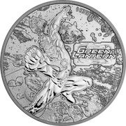 Samoa 5 Dollars (DC Comics. Green Lantern) 1 OZ FINE SILVER .999 GREEN LANTERN © & TM DC (S22) coin reverse