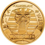 Cook Islands 5 Dollars (Powerslave) POWERSLAVE IRON MAIDEN coin reverse