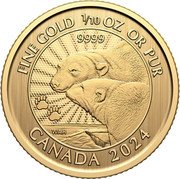 Canada 5 Dollars (The Majestic Polar Bears) FINE GOLD 1/10 OZ OR PUR 9999 WAH CANADA 2024 coin reverse Canada 5 Dollars (The Majestic Polar Bears) FINE GOLD 1/10 OZ OR PUR 9999 WAH CANADA 2024 coin reverse