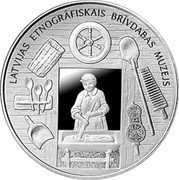 Latvia 5 Euro Across the Times 2024  Proof LATVIJAS ETNOGRĀFISKAIS BRĪVDABAS MUZEJS coin obverse Latvia 5 Euro Across the Times 2024  Proof LATVIJAS ETNOGRĀFISKAIS BRĪVDABAS MUZEJS coin obverse