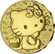 France 5 Euro (Hello Kitty 50th Anniversary. Birthday) HELLO KITTY coin reverse