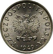 Poland 5 Groszy (Circulation Coin. Trial Strike) KM# Pr8 RZECZPOSPOLITA POLSKA 1949 coin obverse Poland 5 Groszy (Circulation Coin. Trial Strike) KM# Pr8 RZECZPOSPOLITA POLSKA 1949 coin obverse