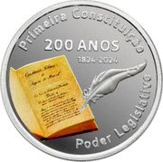 Brazil 5 Reais 200 Years of the First Constitution of Brazil 2024  Proof. BRASIL 2024 5 REAIS coin reverse Brazil 5 Reais 200 Years of the First Constitution of Brazil 2024  Proof. BRASIL 2024 5 REAIS coin reverse