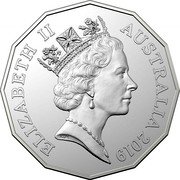 Australia 50 Cents 50th Anniversary of 50 Cents 2019 ELIZABETH II AUSTRALIA 2019 RDM coin obverse Australia 50 Cents 50th Anniversary of 50 Cents 2019 ELIZABETH II AUSTRALIA 2019 RDM coin obverse
