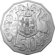 Australia 50 Cents 50th Anniversary of 50 Cents 2019 50 coin reverse Australia 50 Cents 50th Anniversary of 50 Cents 2019 50 coin reverse