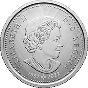 Canada 50 Cents Coat of Arms. W 2024 W Tailored Specimen ELIZABETH II D G REGINA 1952 2022 coin obverse Canada 50 Cents Coat of Arms. W 2024 W Tailored Specimen ELIZABETH II D G REGINA 1952 2022 coin obverse
