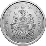 Canada 50 Cents Coat of Arms. W 2024 W Tailored Specimen CANADA 2024 50 CENTS W coin reverse Canada 50 Cents Coat of Arms. W 2024 W Tailored Specimen CANADA 2024 50 CENTS W coin reverse