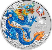 Australia 50 Cents (Year of the Dragon. Blue Dragon) 2024 DRAGON P125 龍 coin reverse Australia 50 Cents (Year of the Dragon. Blue Dragon) 2024 DRAGON P125 龍 coin reverse