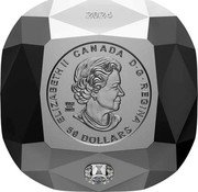 Canada 50 Dollars De Beers Ideal Cushion Diamond 2024  Matte Proof 2024 ELIZABETH II CANADA D G REGINA 1952 2022 50 DOLLARS coin obverse