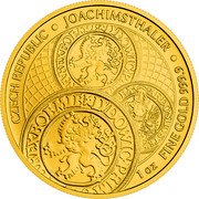 Niue 50 Dollars (From Thaler to Dollar. Thaler) CZECH REPUBLIC JOACHIMSTHALER 1 OZ FINE GOLD 999.9 coin reverse Niue 50 Dollars (From Thaler to Dollar. Thaler) CZECH REPUBLIC JOACHIMSTHALER 1 OZ FINE GOLD 999.9 coin reverse