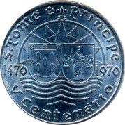 Portugal 50 Escudos (S.Tome Principe) S.TOME PRINCIPE 1470 1970 V CENTENÃRIO coin reverse Portugal 50 Escudos (S.Tome Principe) S.TOME PRINCIPE 1470 1970 V CENTENÃRIO coin reverse