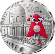 France 50 Euro (Mascot. Paris, City of Love) PARIS 2024 PARIS, VILLE DE L'AMOUR PARIS 2024 coin reverse