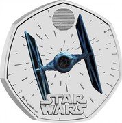 UK 50 Pence (TIE Fighter. Coloured) STAR WARS™ © & ™ LUCASFILM LTD. coin reverse