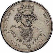 Poland 50 Zlotych Boleslaw II Smialy. Trial Strike 1981 MW KM# Pr434 BOLESŁAW II ŚMIAŁY PRÓBA 1058 1079 coin reverse