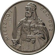 Poland 50 Zlotych Duke Mieszko I Halflength Portrait. Trial Strike 1979 MW KM# Pr345 MIESZKO I 960-992 PRÓBA coin reverse Poland 50 Zlotych Duke Mieszko I Halflength Portrait. Trial Strike 1979 MW KM# Pr345 MIESZKO I 960-992 PRÓBA coin reverse