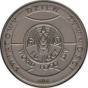 Poland 50 Zlotych FAO. World Food Day. Trial Strike 1981 MW KM# Pr438 ŚWIATOWY DZIEŃ ŻYWNOŚCI FAO 16 OCT WORLD FOOD DAY PRÓBA coin reverse