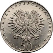 Poland 50 Zlotych (Frederic Chopin. Trial Strike) KM# Pr199 POLSKA RZECZPOSPOLITA LUDOWA 19 72 MW 50 ZŁ coin obverse Poland 50 Zlotych (Frederic Chopin. Trial Strike) KM# Pr199 POLSKA RZECZPOSPOLITA LUDOWA 19 72 MW 50 ZŁ coin obverse