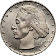 Poland 50 Zlotych (Frederic Chopin. Trial Strike) KM# Pr199 FRYDERYK CHOPIN JJ PRÓBA 1810 - 1849 coin reverse Poland 50 Zlotych (Frederic Chopin. Trial Strike) KM# Pr199 FRYDERYK CHOPIN JJ PRÓBA 1810 - 1849 coin reverse