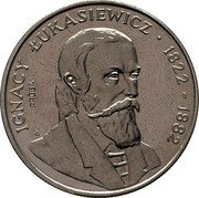 Poland 50 Zlotych Ignacy Lukasiewicz. Trial Strike 1983 MW KM# Pr486 IGNACY ŁUKASIEWICZ 1822 - 1882 PRÓBA SWF coin reverse Poland 50 Zlotych Ignacy Lukasiewicz. Trial Strike 1983 MW KM# Pr486 IGNACY ŁUKASIEWICZ 1822 - 1882 PRÓBA SWF coin reverse
