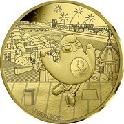 France 500 Euro (The Mascot and the Roofs of Paris) PARIS 2024 coin reverse France 500 Euro (The Mascot and the Roofs of Paris) PARIS 2024 coin reverse