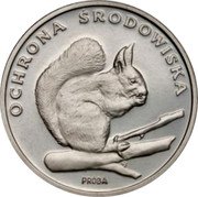 Poland 500 Zlotych (Environmental Protection. Squirrel. Trial Strike) KM# Pr518 OCHRONA ŚRODOWISKA PRÓBA coin reverse