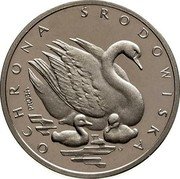Poland 500 Zlotych Environmental Protection. Swan. Trial Strike 1984 MW KM# Pr503 OCHRONA ŚRODOWISKA PRÓBA coin reverse