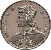 Poland 500 Zlotych Przemyslaw II. Trial Strike 1985 MW KM# Pr516 PRZEMYSŁAW II 1295-1296 PRÓBA coin reverse Poland 500 Zlotych Przemyslaw II. Trial Strike 1985 MW KM# Pr516 PRZEMYSŁAW II 1295-1296 PRÓBA coin reverse