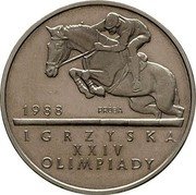 Poland 500 Zlotych XXIV Summer Olympics. Trial Strike 1987 MW KM# Pr556 1988 PRÓBA IGRZYSKA XXIV OLIMPIADY coin reverse