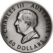 Australia 60 Dollars (Honey Bee) CHARLES III AUSTRALIA 60 DOLLARS DT coin obverse Australia 60 Dollars (Honey Bee) CHARLES III AUSTRALIA 60 DOLLARS DT coin obverse