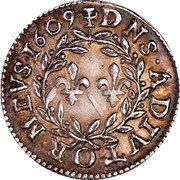 France Denier Tournois (Henry II. Pattern Strike) DNS.ADIVTOR.MEVS.1609 coin reverse France Denier Tournois (Henry II. Pattern Strike) DNS.ADIVTOR.MEVS.1609 coin reverse