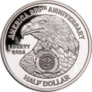 Niue Half Dollar (Commander in Chief) AMERICA 250TH ANNIVERSARY LIBERTY 2024 PUBLIC SEAL OF NIUE ATUA NIUE TUKULAGI HALF DOLLAR coin obverse Niue Half Dollar (Commander in Chief) AMERICA 250TH ANNIVERSARY LIBERTY 2024 PUBLIC SEAL OF NIUE ATUA NIUE TUKULAGI HALF DOLLAR coin obverse