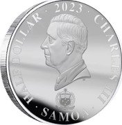Samoa Half Dollar (History of NASA. Columbia 1981) FA'AVAE I LE ATUA SAMOA HALF DOLLAR 2023 CHARLES III SAMOA DT coin obverse Samoa Half Dollar (History of NASA. Columbia 1981) FA'AVAE I LE ATUA SAMOA HALF DOLLAR 2023 CHARLES III SAMOA DT coin obverse