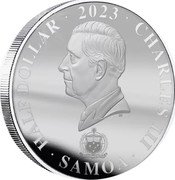 Samoa Half Dollar (History of NASA. Hubble Space Telescope 1990) FA'AVAE I LE ATUA SAMOA HALF DOLLAR 2023 CHARLES III SAMOA DT coin obverse