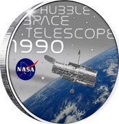 Samoa Half Dollar (History of NASA. Hubble Space Telescope 1990) NASA HUBBLE SPACE TELESCOPE 1990 coin reverse