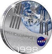 Samoa Half Dollar (History of NASA. International Space Station 1998) NASA INTERNATIONAL SPACE STATION 1998 coin reverse