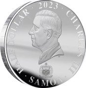 Samoa Half Dollar (History of NASA. Juno 2016) FA'AVAE I LE ATUA SAMOA HALF DOLLAR 2023 CHARLES III SAMOA DT coin obverse