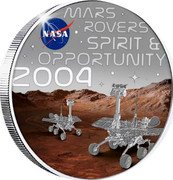 Samoa Half Dollar (History of NASA. Mars Rovers 2004) NASA MARS ROVERS SPIRIT & OPPORTUNITY 2004 coin reverse